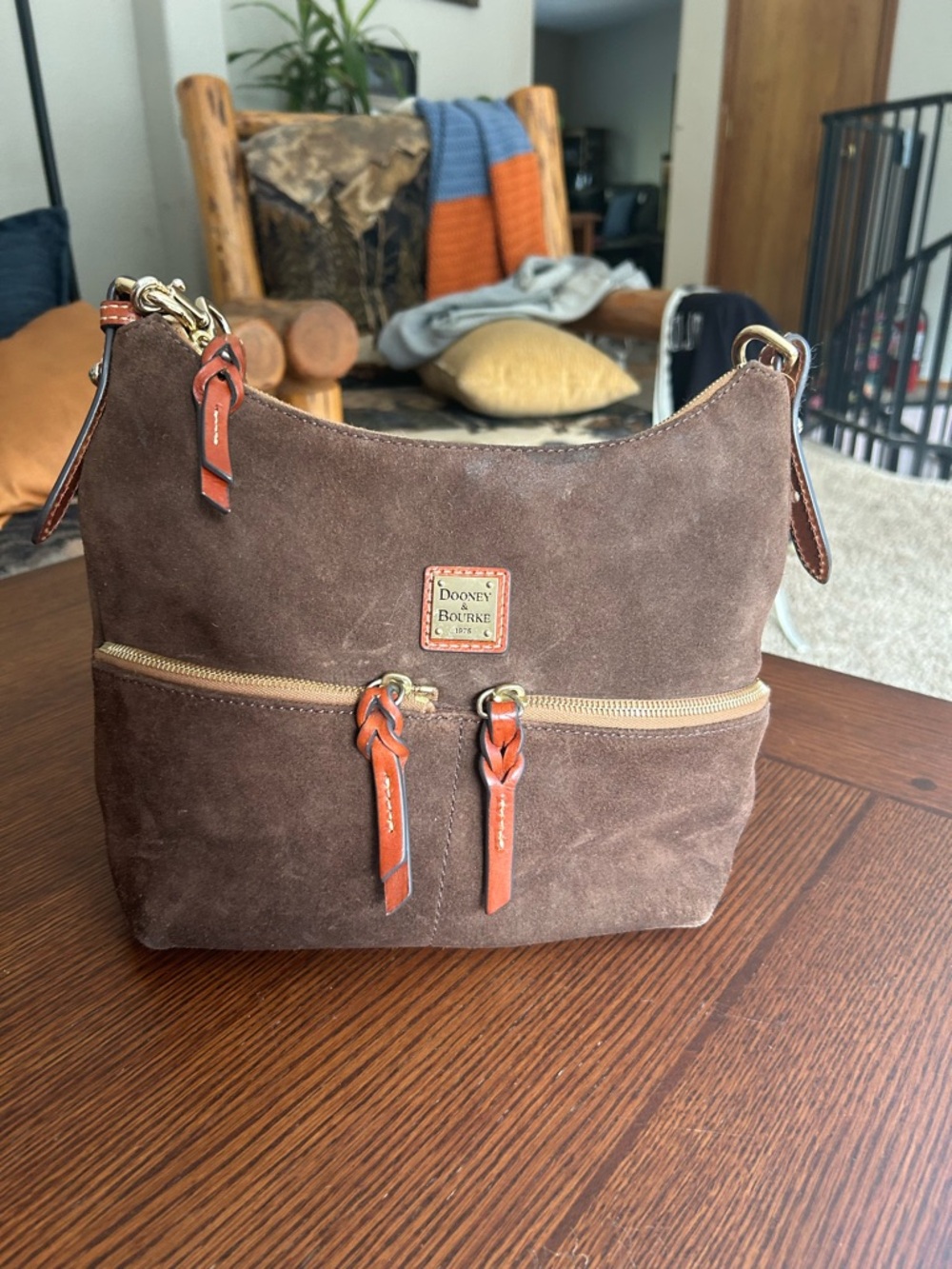 Dooney & Bourke Brown Suede Shoulder Bag